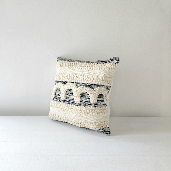 Berber Towl Scatter Pillow - Ivory Black